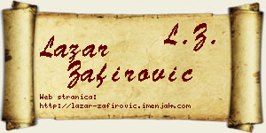 Lazar Zafirović vizit kartica